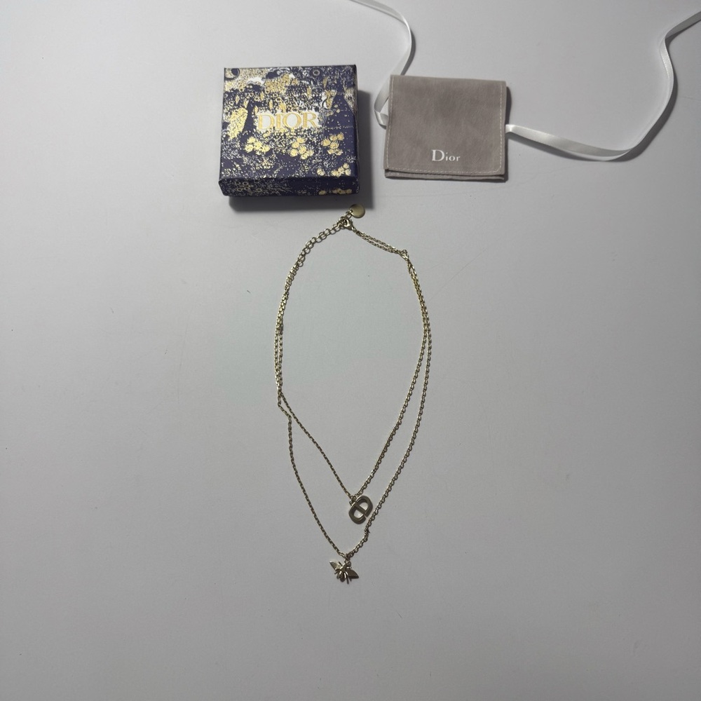 Dior Gold Necklace with Star and Circle Charms